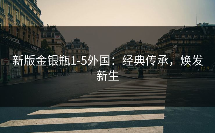 新版金银瓶1-5外国：经典传承，焕发新生
